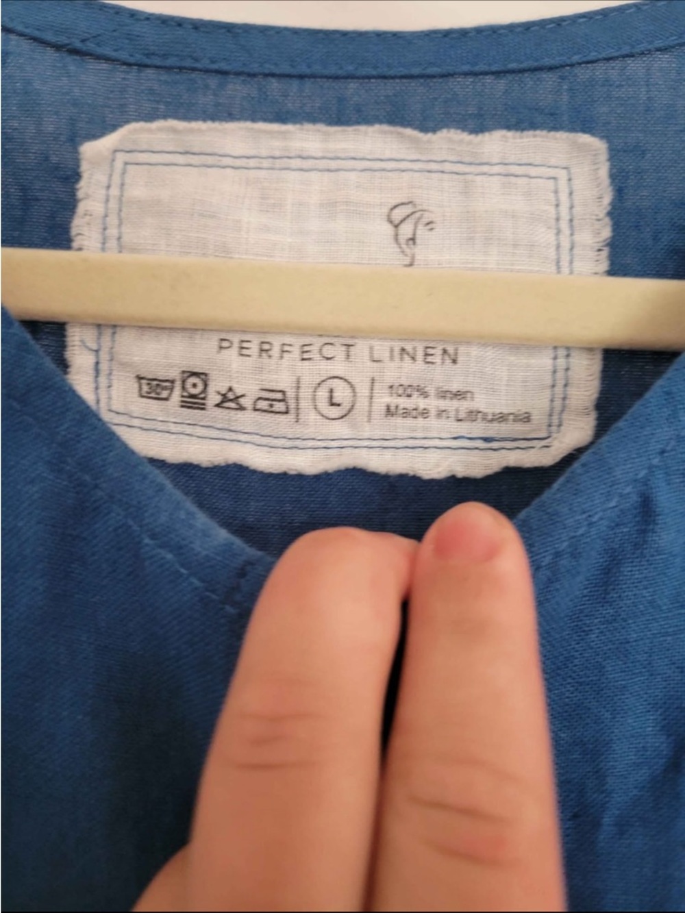 Indigo blue Mama dress by Not perfect linen - Picture 2 of 3